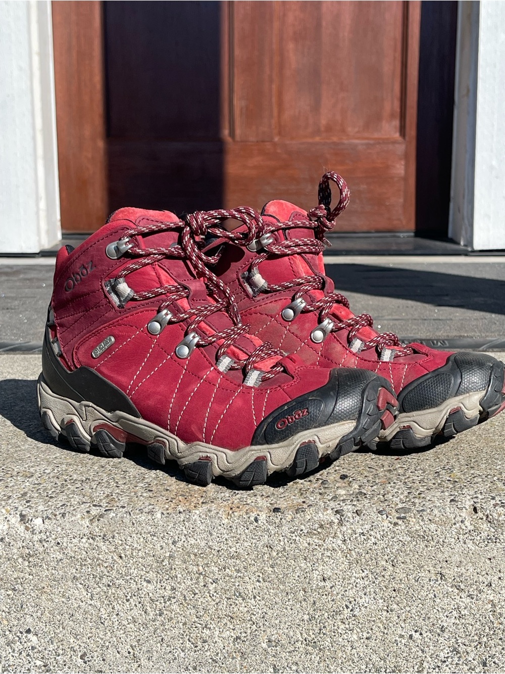 Oboz Women’s Hiking Boots Size 7/37.5EU Red B-DRY Waterproof Leather Trail Boots